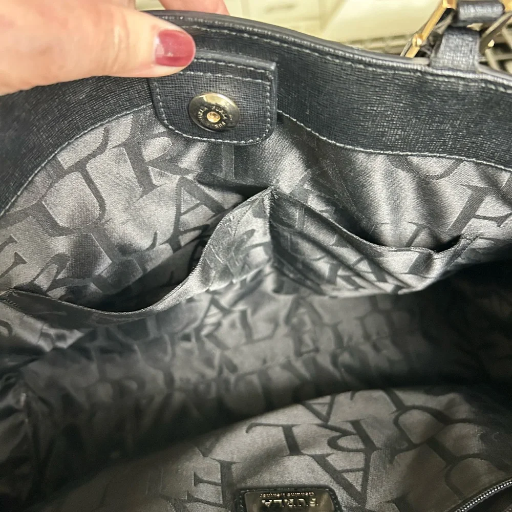 Furla Chain-link Black Saffiano Leather Tote - Picture 4 of 11